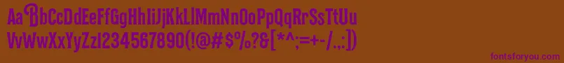 Fonte BilcaseDemo Demo – fontes roxas em um fundo marrom