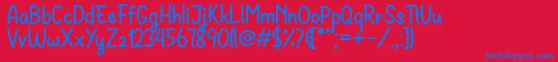 Bill  Jack Free Personal Use Font – Blue Fonts on Red Background