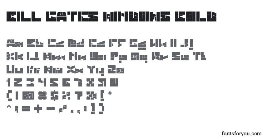 A fonte BILL GATES WINDOWS BOLD – alfabeto, números, caracteres especiais