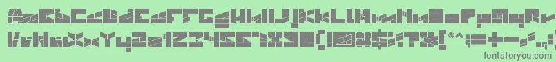 フォントBILL GATES WINDOWS BOLD – 緑の背景に灰色の文字