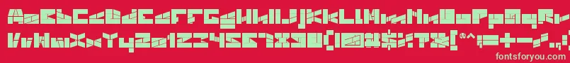 BILL GATES WINDOWS BOLD-Schriftart – Grüne Schriften auf rotem Hintergrund