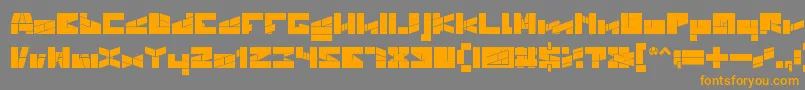 フォントBILL GATES WINDOWS BOLD – オレンジの文字は灰色の背景にあります。