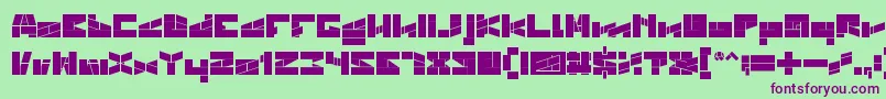 BILL GATES WINDOWS BOLD-Schriftart – Violette Schriften auf grünem Hintergrund