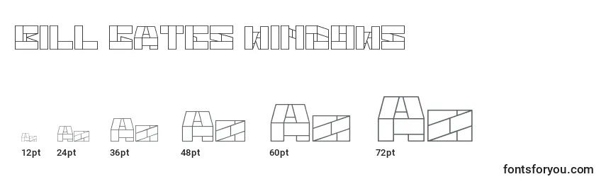 Größen der Schriftart BILL GATES WINDOWS