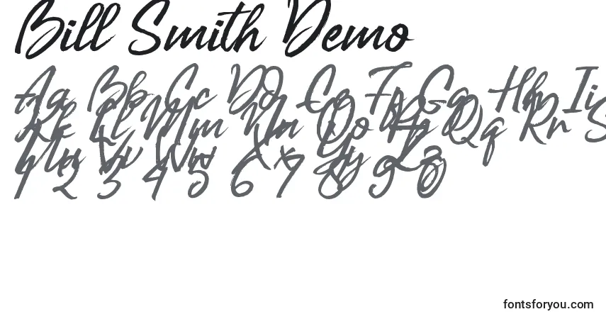 Шрифт Bill Smith Demo – алфавит, цифры, специальные символы