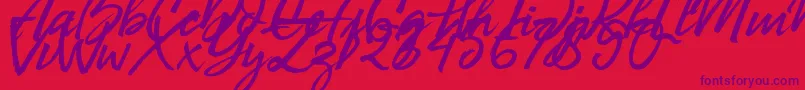 Bill Smith Demo Font – Purple Fonts on Red Background