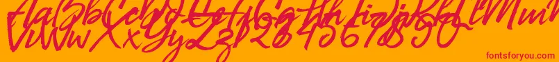 フォントBill Smith Demo – オレンジの背景に赤い文字