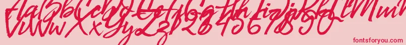 Bill Smith Demo Font – Red Fonts on Pink Background