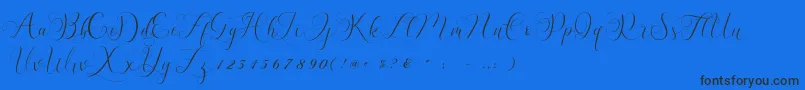 Billaneiva-fontti – mustat fontit sinisellä taustalla