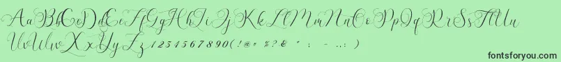 Billaneiva-Schriftart – Schwarze Schriften auf grünem Hintergrund