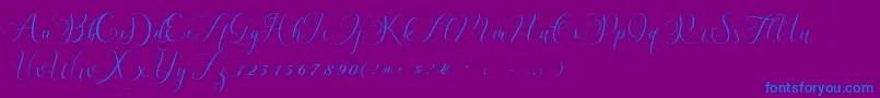 フォントBillaneiva – 紫色の背景に青い文字