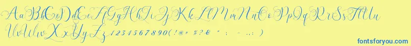 Więcej informacji o czcionce Billaneiva Czcionka Billaneiva – niebieskie czcionki na żółtym tle