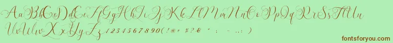 Billaneiva Font – Brown Fonts on Green Background