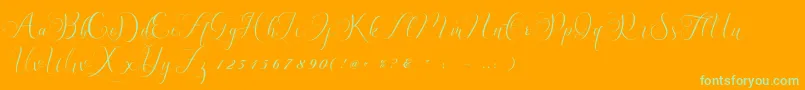 Billaneiva Font – Green Fonts on Orange Background