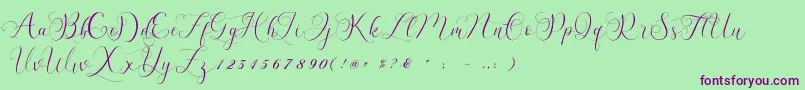 Billaneiva Font – Purple Fonts on Green Background