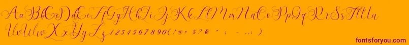 Billaneiva-Schriftart – Violette Schriften auf orangefarbenem Hintergrund