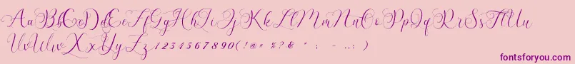 Billaneiva-Schriftart – Violette Schriften auf rosa Hintergrund