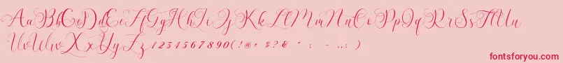 Billaneiva-Schriftart – Rote Schriften auf rosa Hintergrund