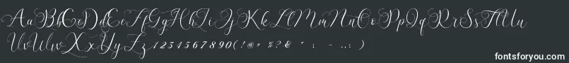 Billaneiva-fontti – valkoiset fontit mustalla taustalla