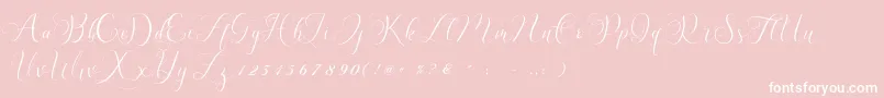 Billaneiva-fontti – valkoiset fontit vaaleanpunaisella taustalla