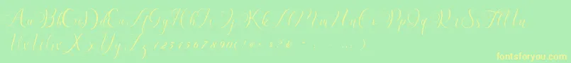 Billaneiva Font – Yellow Fonts on Green Background