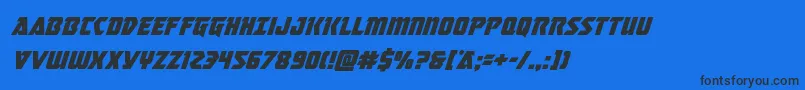 Masterbreakersuperital Font – Black Fonts on Blue Background