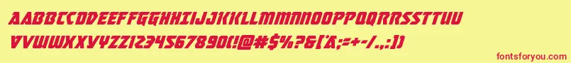 Masterbreakersuperital Font – Red Fonts on Yellow Background