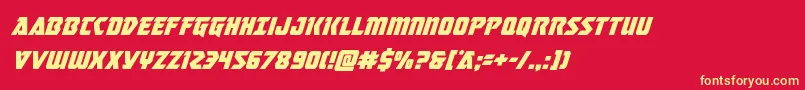 Masterbreakersuperital Font – Yellow Fonts on Red Background