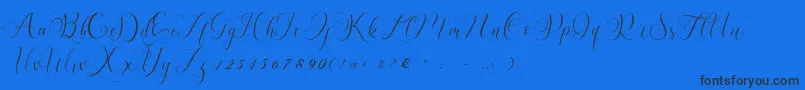 Billaneiva-Schriftart – Schwarze Schriften auf blauem Hintergrund