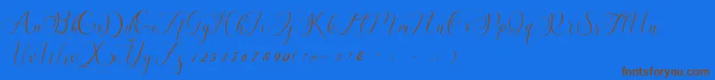Billaneiva Font – Brown Fonts on Blue Background