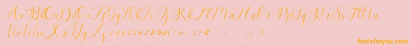 Billaneiva-Schriftart – Orangefarbene Schriften auf rosa Hintergrund