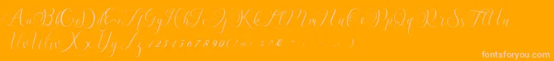 Billaneiva Font – Pink Fonts on Orange Background