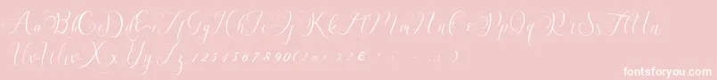 Billaneiva-Schriftart – Weiße Schriften auf rosa Hintergrund