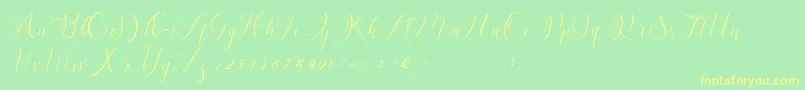 Billaneiva Font – Yellow Fonts on Green Background
