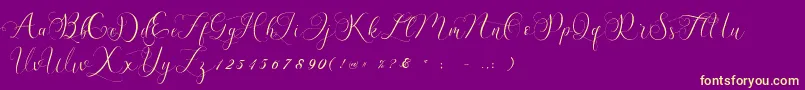 Billaneiva Font – Yellow Fonts on Purple Background