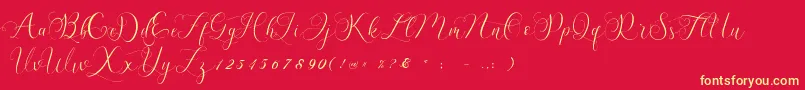 Billaneiva Font – Yellow Fonts on Red Background
