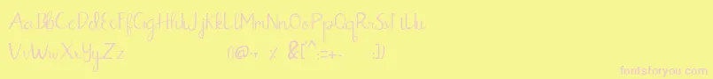 Billbo Demo Version-fontti – vaaleanpunaiset fontit keltaisella taustalla