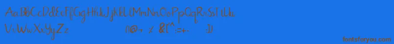フォントBillbo Demo Version – 茶色の文字が青い背景にあります。