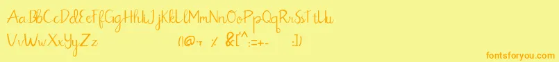 フォントBillbo Demo Version – オレンジの文字が黄色の背景にあります。