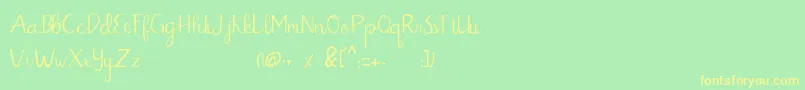 フォントBillbo Demo Version – 黄色の文字が緑の背景にあります