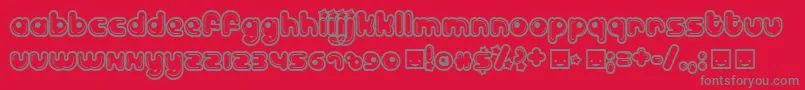 BILLD   -Schriftart – Graue Schriften auf rotem Hintergrund