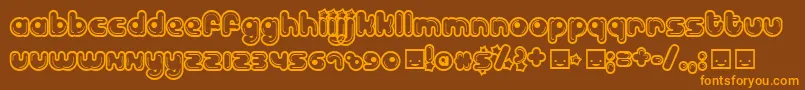 BILLD   -Schriftart – Orangefarbene Schriften auf braunem Hintergrund