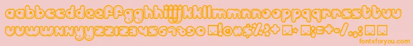 フォントBILLD    – オレンジの文字がピンクの背景にあります。