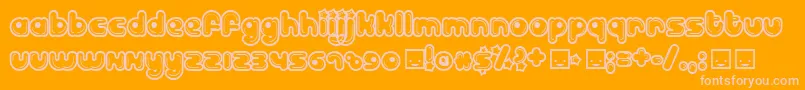 BILLD   -Schriftart – Rosa Schriften auf orangefarbenem Hintergrund