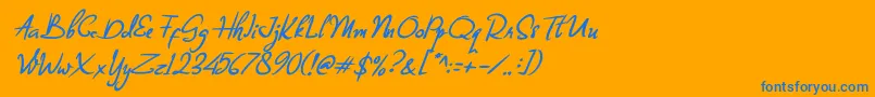 フォントBillea Quin 1 – オレンジの背景に青い文字