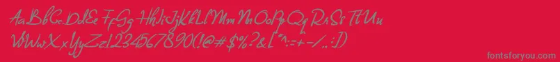 Billea Quin 1-Schriftart – Graue Schriften auf rotem Hintergrund