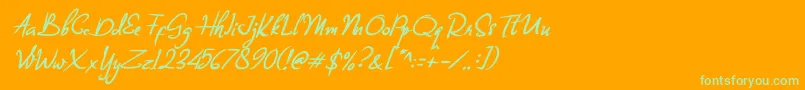 Billea Quin 1 Font – Green Fonts on Orange Background