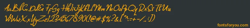 フォントBillea Quin 1 – 黒い背景にオレンジの文字