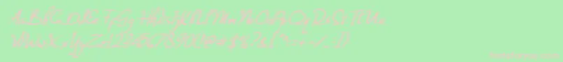 Billea Quin 1-Schriftart – Rosa Schriften auf grünem Hintergrund