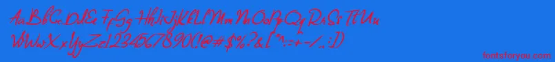 Billea Quin 1 Font – Red Fonts on Blue Background